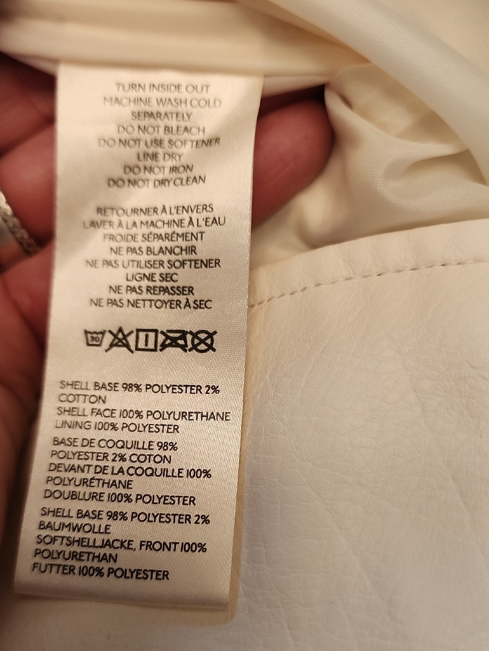 NWOT Anthropologie Ivory Moto Leather Jacket - Picture 15 of 16